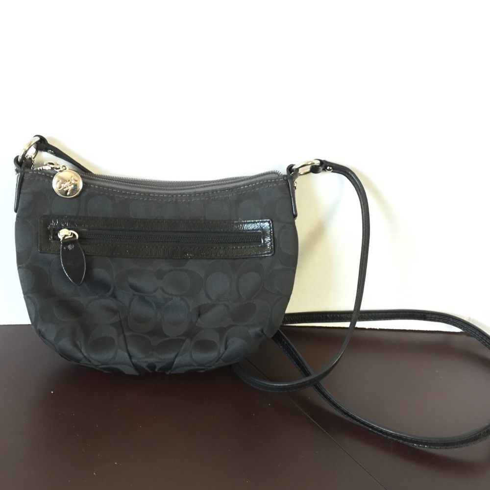 Coach Canvas Monogram Purse, black